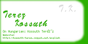 terez kossuth business card